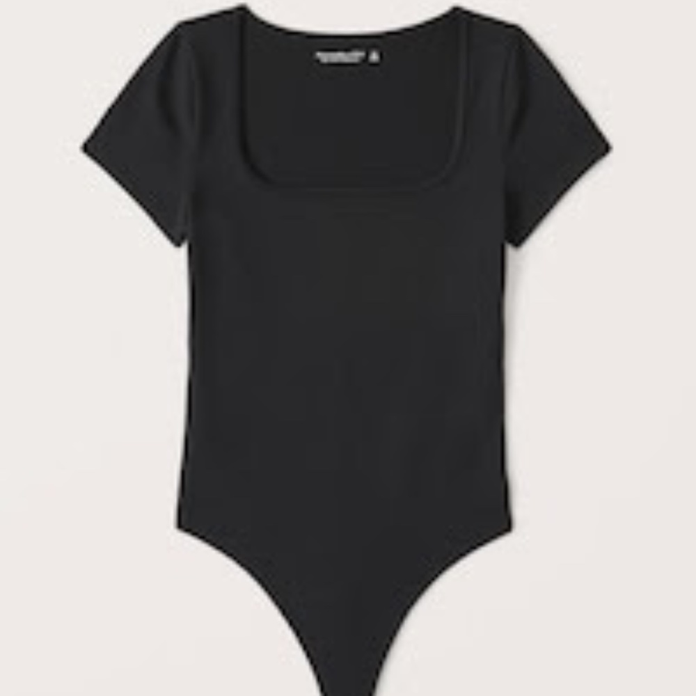 BLACK + TAN shortsleeved bodycon bodysuit